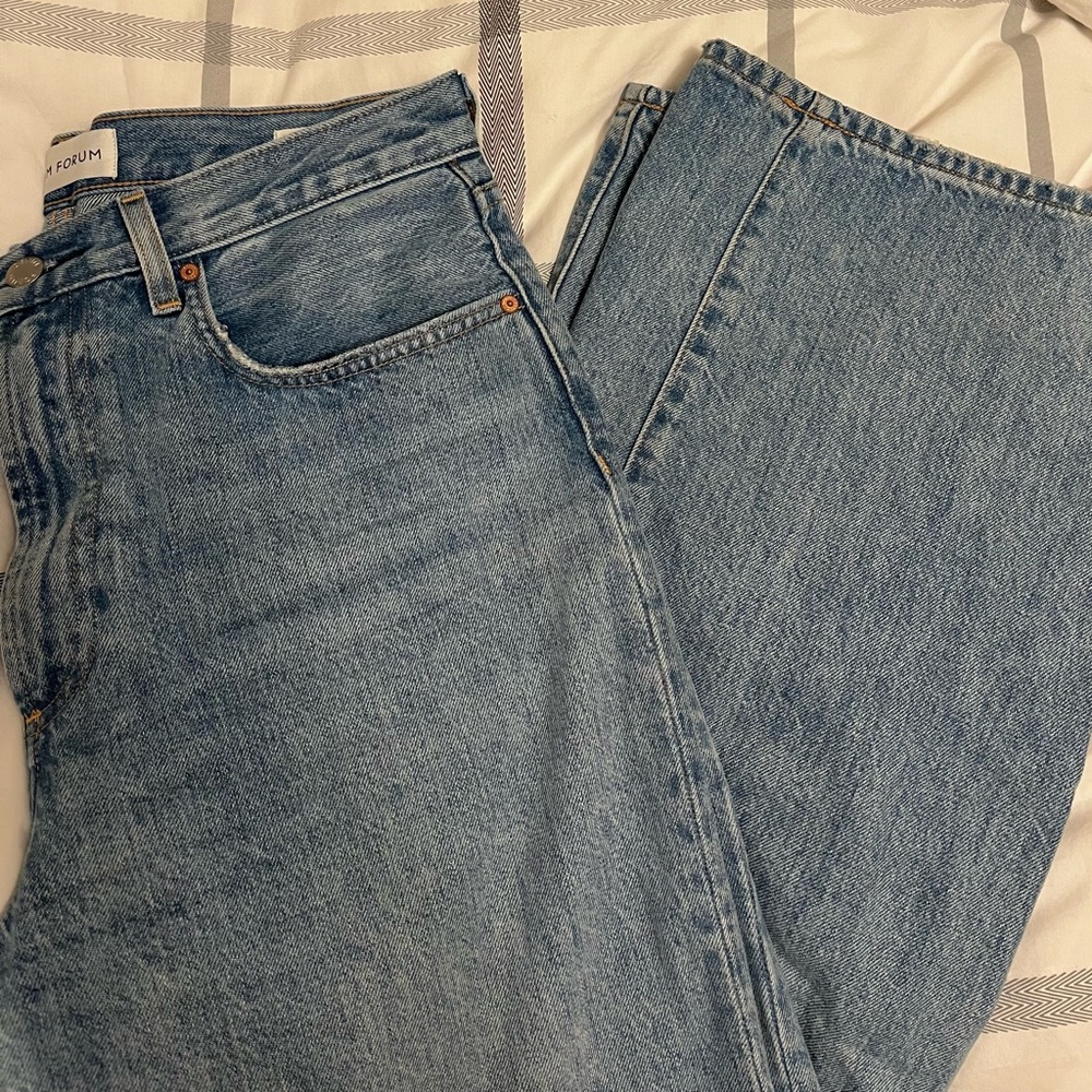 Denim Forum “Farrah” Light Blue Wide Leg Jeans - Picture 4 of 4